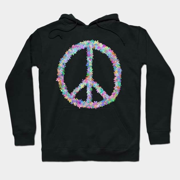 Peace Flower Power Sign Hoodie by Art by Deborah Camp